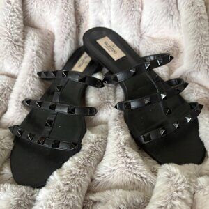 Valentino Garavini Rockstud Black Flats